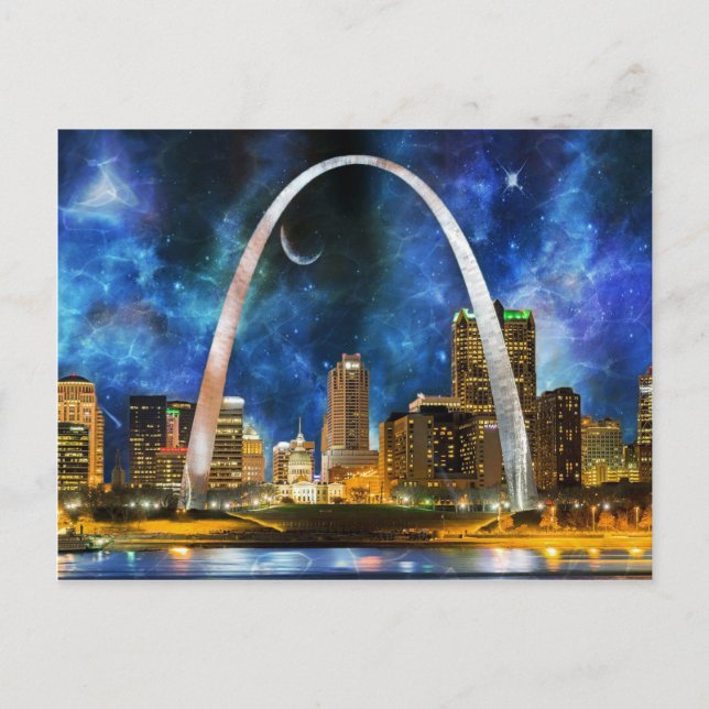 Cartão Postal Rua espacial Louis Skyline. (Frente)