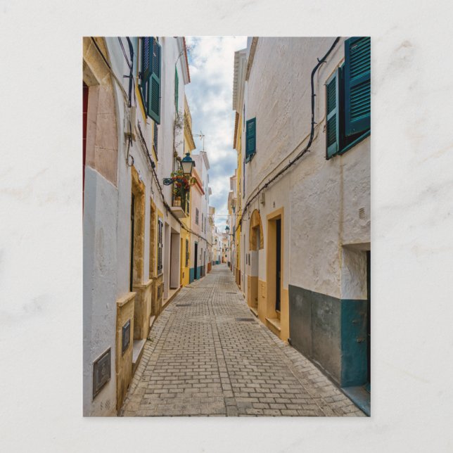 Cartão Postal Rua estreita de Ciutadella - Menorca, Espanha (Frente)