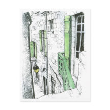 Rua estreita na Rua Mont. Michel