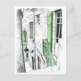 Cartão Postal Rua estreita na Rua Mont. Michel