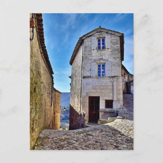 Cartão Postal Rua famosa de Lacoste City na França Europa (Frente)