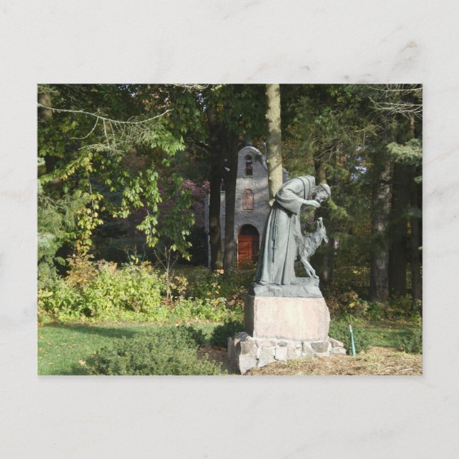 Cartão Postal Rua. Franics e o Lobo de Gubbio (Frente)