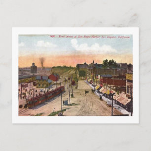 Cartão Postal Rua Front, Porto de San Pedro, Los Angeles, Antiga