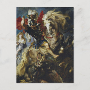 Cartão Postal Rua. George Battles o Dragão de Peter Paul Rubens