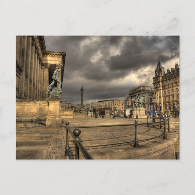 Cartão Postal Rua George's Hall Liverpool (Frente)