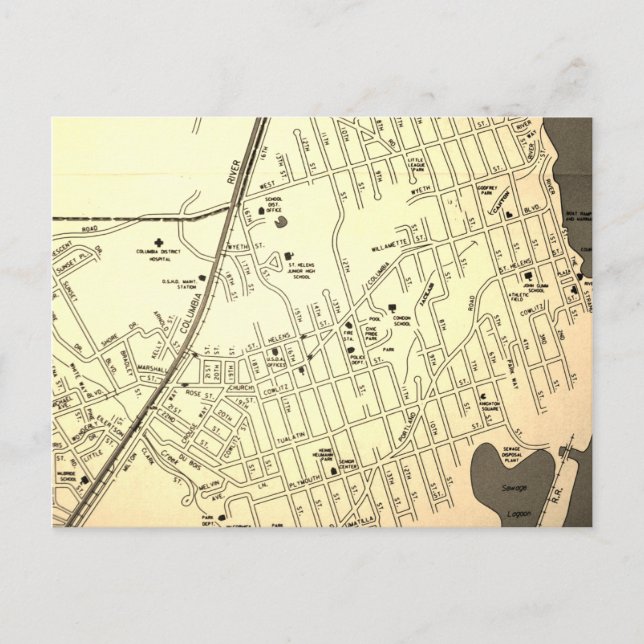 Cartão Postal Rua Helens OU Mapa de Vintage (Frente)