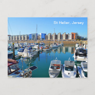 Cartão Postal Rua Helier marina, Jersey