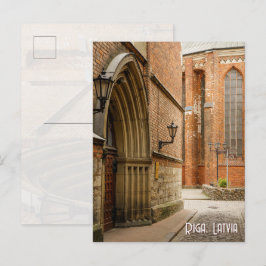 Cartão Postal Rua histórica no Velho Riga, Letônia