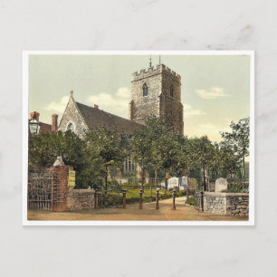 Cartão Postal Rua. Igreja de Maria, Folkestone, Rara Fotografia