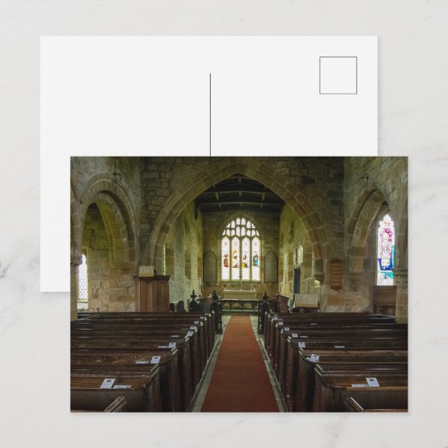 Cartão Postal Rua. Igreja de Maria, Leake North Yorkshire Herita (Frente/Verso)