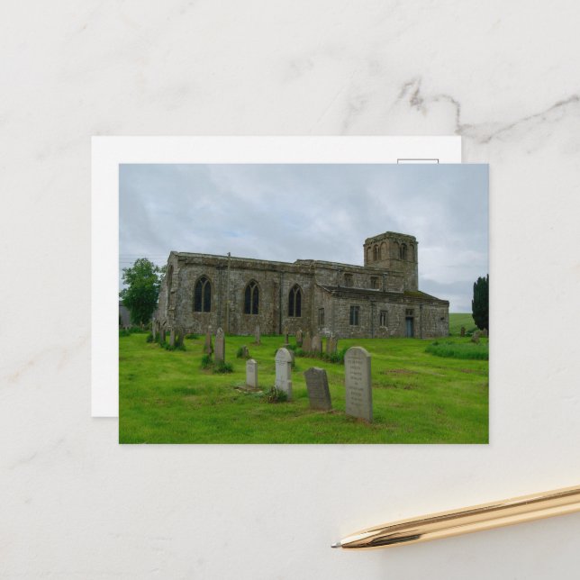 Cartão Postal Rua. Igreja de Maria, Leake North Yorkshire Herita (Frente/Verso In Situ)