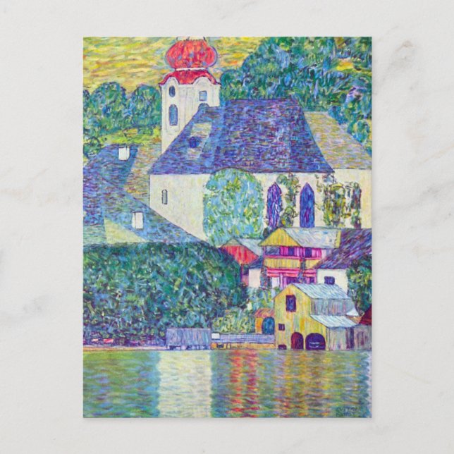 Cartão Postal Rua: Igreja Wolfgang por Gustav Klimt, Arte Vitori (Frente)