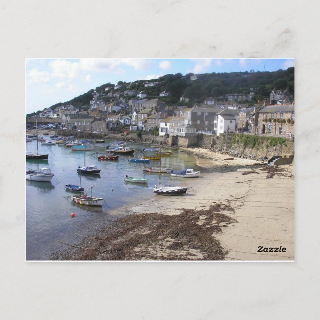 Cartão Postal Rua Ives Harbour Cornwall UK (Verso)