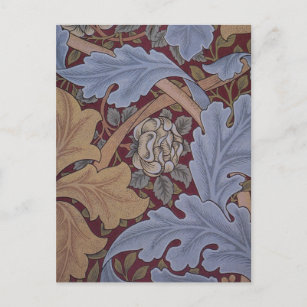 Cartão Postal Rua James Acanthus Leaf Pattern de William Morris