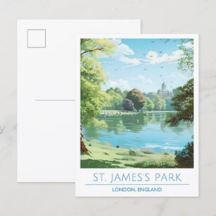 Cartão Postal Rua James's Park London England Art Viagens vintag