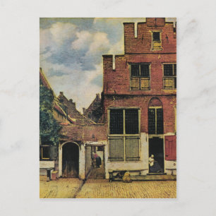 Cartão Postal Rua Johannes Vermeer, em Delft (cerca de 1660)