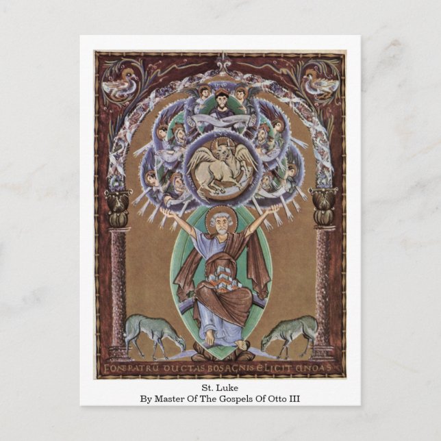 Cartão Postal Rua, Luke Pelo Mestre Dos Evangelhos De Otto Iii. (Frente)