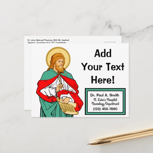 Cartão Postal Rua. Luke, querido Médico (RLS 08; MedVers.) (Frente/Verso In Situ)