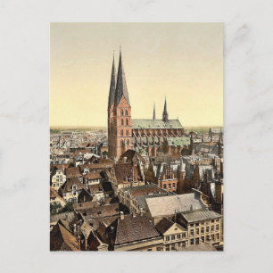 Cartão Postal Rua. Mary's, da Rua. Torre relógio de Peter, Lubec