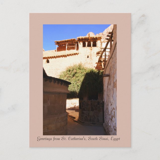 Cartão Postal Rua. Mosteiro de Catherine, Sinai do Sul, Egito (Frente)