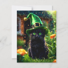Cartão Postal Rua Negra Mágica, Kitten do Dia de Patrick