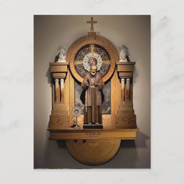 Cartão Postal Rua. Padre Pio Shrine, Kenosha, Wi (Frente)