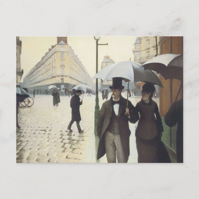 Cartão Postal Rua Paris, Rainy Day (Frente)