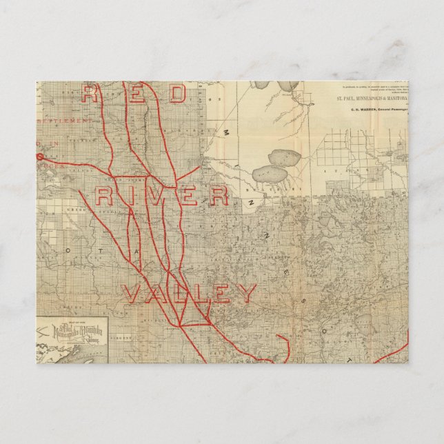 Cartão Postal Rua Paul, Minneapolis e Manitoba (Frente)