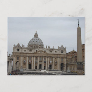 Cartão Postal Rua. Peters Basilica e Praça em Vaticano