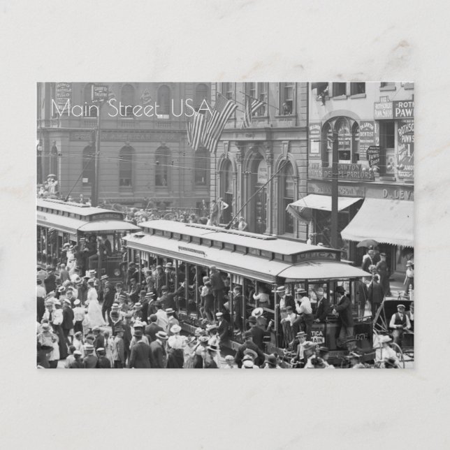 Cartão Postal Rua principal, Buffalo, N.Y. (Frente)