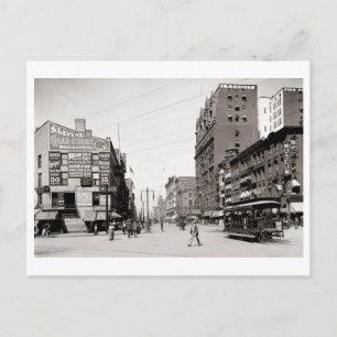 Cartão Postal Rua principal, Buffalo, Nova York 1900 Vintage