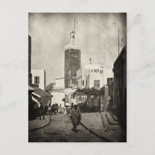 Cartão Postal Rua principal em Tangier, Marrocos, 1898