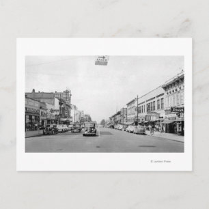 Cartão Postal Rua principal em Walla Walla, Fotografia WA