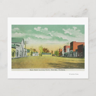 Cartão Postal Rua principal olhando para o norte, Sheridan, MT