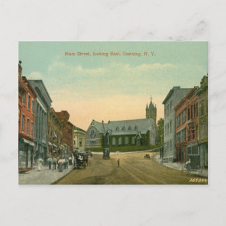 Cartão Postal Rua principal, Ossining, NY Vintage