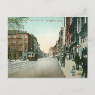 Cartão Postal Rua principal, Springfield, MÃE Vintage