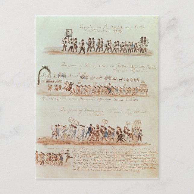 Cartão Postal Rua, procissão do Dia de Patrick (Frente)