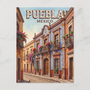 Cartão Postal Rua Puebla Talavera México
