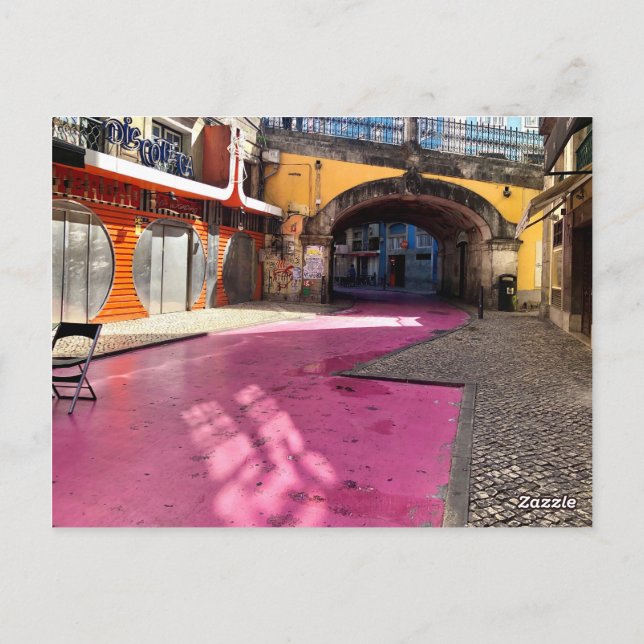 Cartão Postal Rua Rosa, Lisboa, Portugal (Verso)