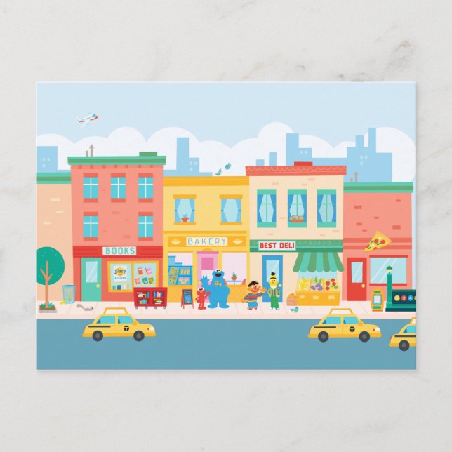 Cartão Postal Rua Sésamo | Cena de Sésamo Street (Frente)