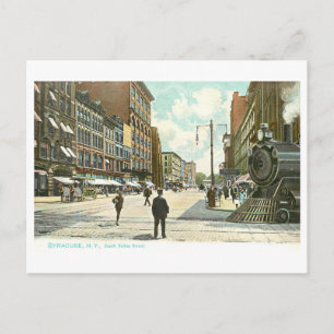 Cartão Postal Rua South Salina antiga, Syracuse, Nova York
