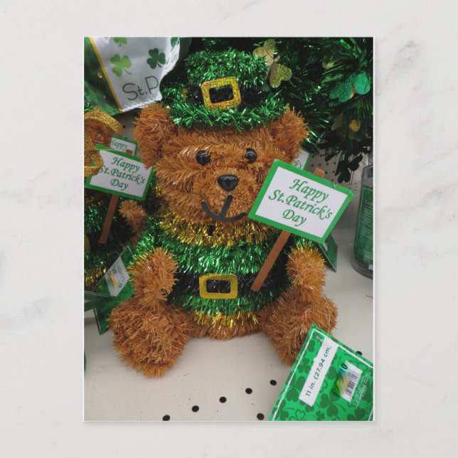 Cartão Postal Rua, Urso do Dia de Patrick (Frente)