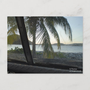 Cartão Postal RUA USVI Thomas de um jipe batido