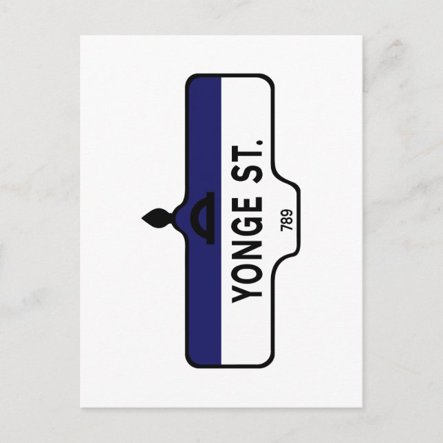Cartão Postal Rua Yonge, Sinal da Rua Toronto (Frente)