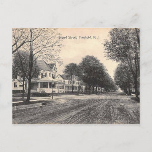 Cartão Postal Ruas Amplas, Freehold, Nova Jersey 1910