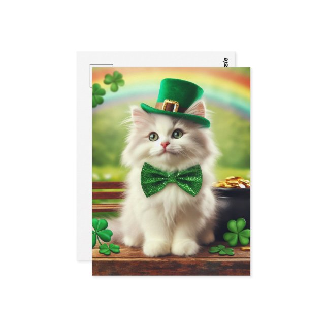 Cartão Postal Ruas bonitas. Dia de Patricks Pote Arco-Íris do Ga (Frente/Verso In Situ)