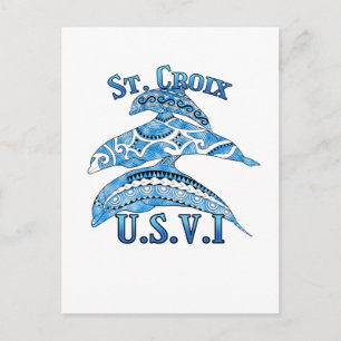 Cartão Postal Ruas. Croix USVI Vacinação - Golfinhos Tribais
