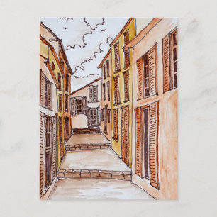 Cartão Postal Ruas de Saint-Tropez Riviera Francesa, França
