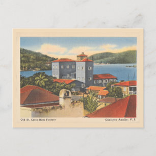 Cartão Postal Ruas de Vintage. Fábrica de Rum Croix Charlotte Am