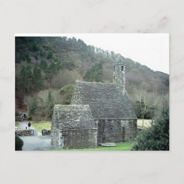 Cartão Postal Ruas.Igreja Kevins,Glendalough,Co.Wicklow,Irlanda (Frente)